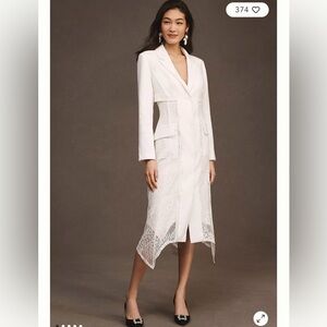 Midi length A-line silhouette bridal look from Anthropologie’s BHLDN line.